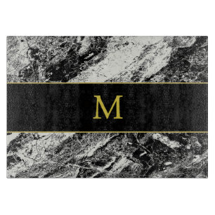 Faux Granite-Look Initial Glass Cutting Board