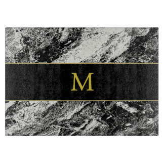Faux Granite-Look Initial Glass Cutting Board