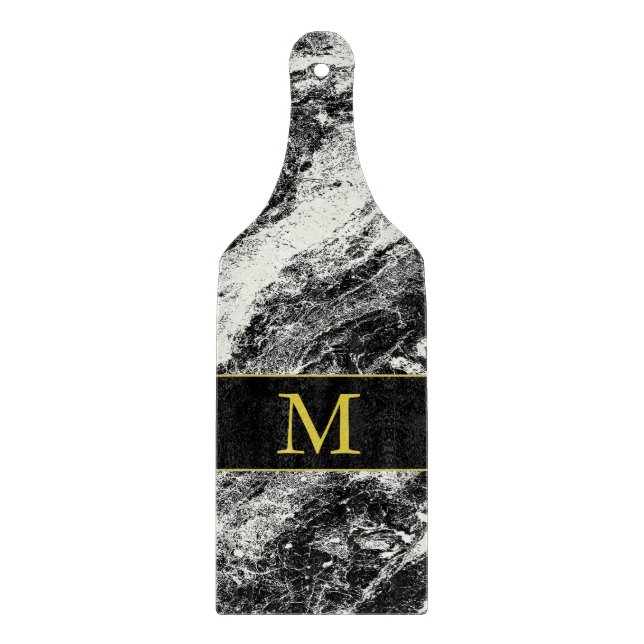 Faux Granite Monogrammed Glass Cutting Board (Front)