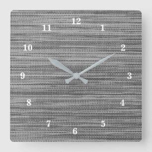 Faux Gray Fabric Cloth Modern Design Wall Clock