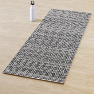 Faux Gray Fabric Cloth Modern Design Yoga Mat
