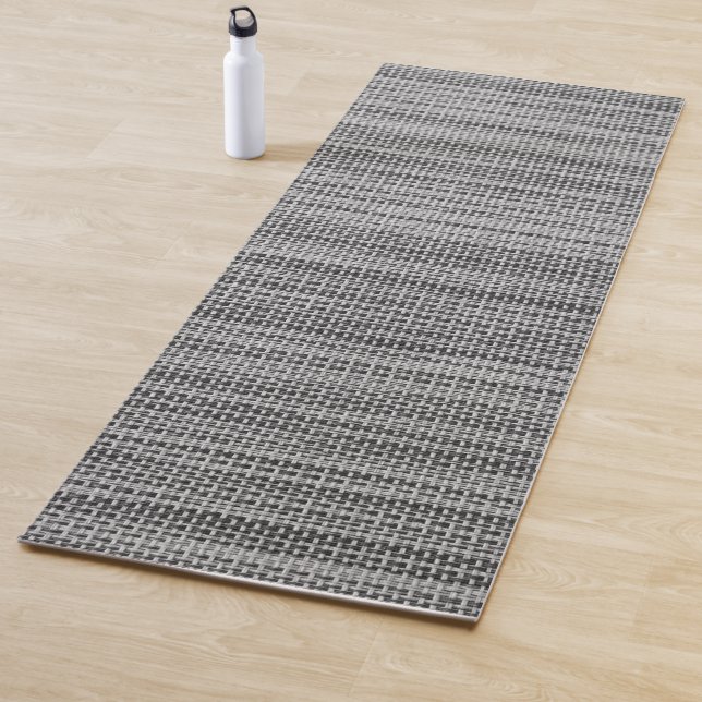Faux Gray Fabric Cloth Modern Design Yoga Mat (In Situ)