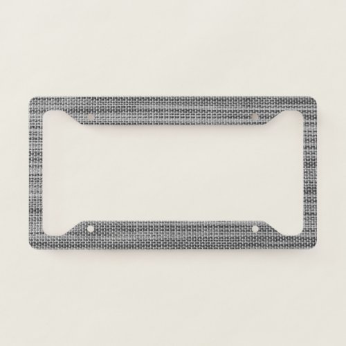 Faux Gray Fabric Cloth Modern License Plate Frame