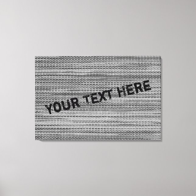 Faux Gray Fabric Custom Text Canvas Print (Front)