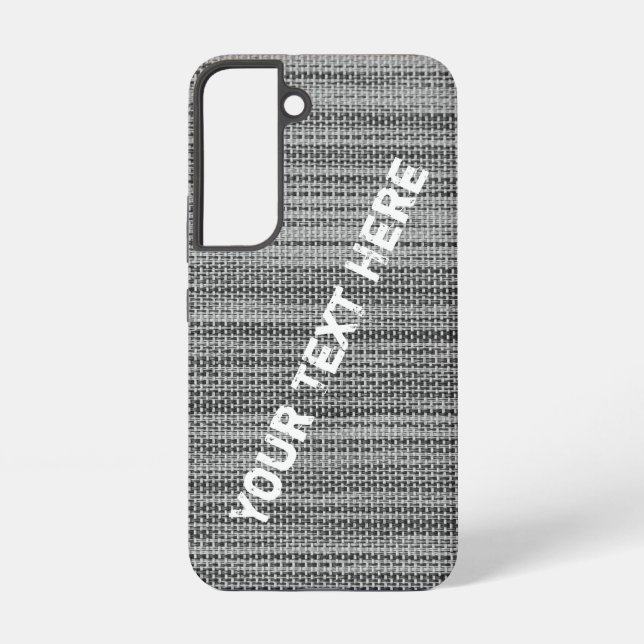 Faux Gray Fabric Custom Text Name Samsung Galaxy Case (Back)