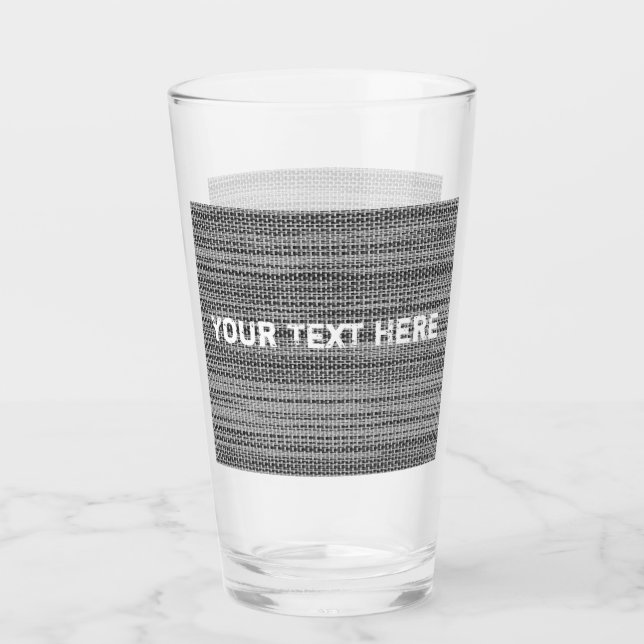 Faux Gray Fabric Glasses with Custom Text (Front)