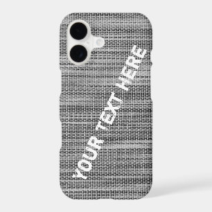 Faux Gray Fabric iPhone Case Personalized Text