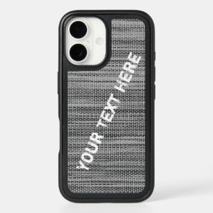 Faux Gray Fabric iPhone Case with Custom Text
