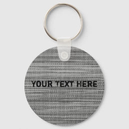 Faux Gray Fabric Keychain Customizable Your Text