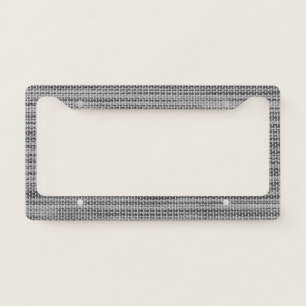 Faux Gray Fabric License Plate Frame Modern Design