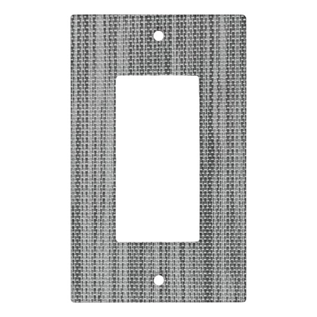 Faux Gray Fabric Light Switch Cover Modern Design (Front)