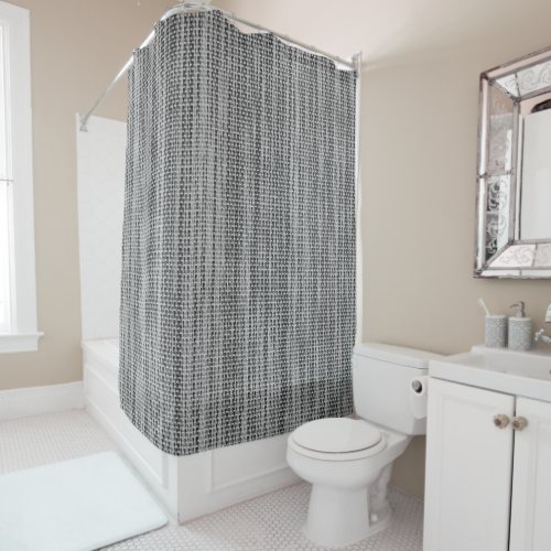 Faux Gray Fabric Shower Curtain _ Modern Design