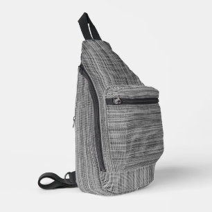 Faux Gray Fabric Sling Bag