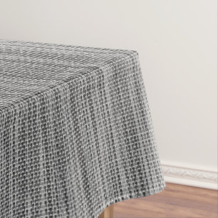 Faux Gray Fabric Tablecloth