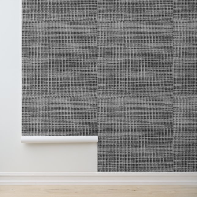 Faux Gray Fabric Wallpaper (Application)