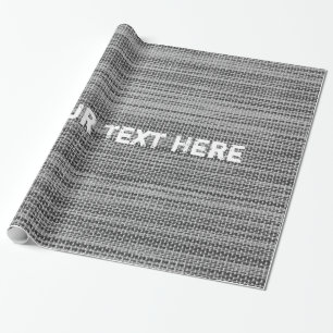 Faux Gray Fabric Wrapping Paper with Custom Text