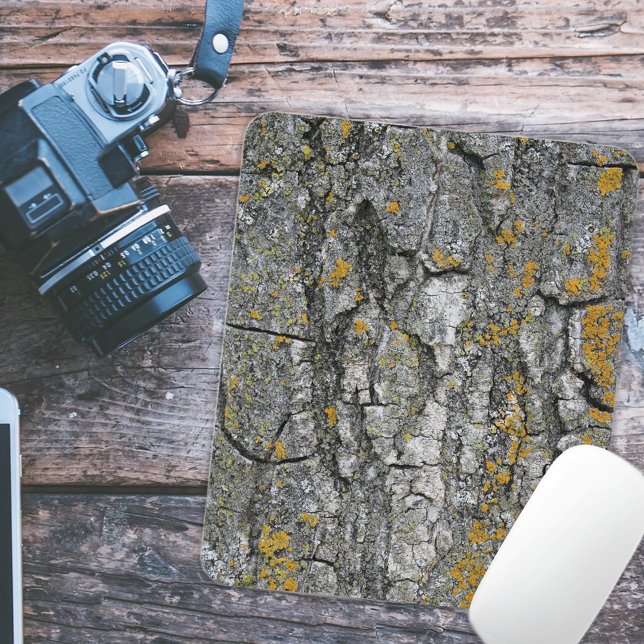 Faux Gray Grunge Wood Tree Bark Mouse Pad (Creator Uploaded)