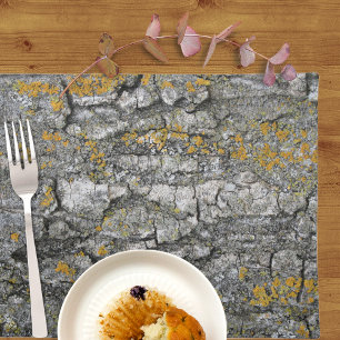Faux Gray Grunge Wood Tree Bark Placemat