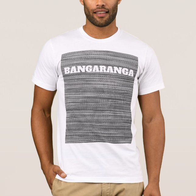 Faux Gray Patch Design T-Shirt Bangaranga Text (Front)
