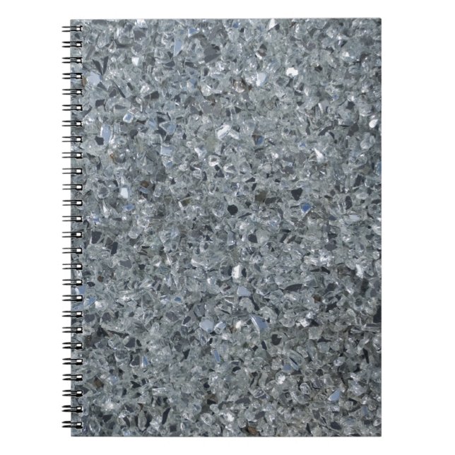 Faux Gray Sparkle Glass Notebook (Front)