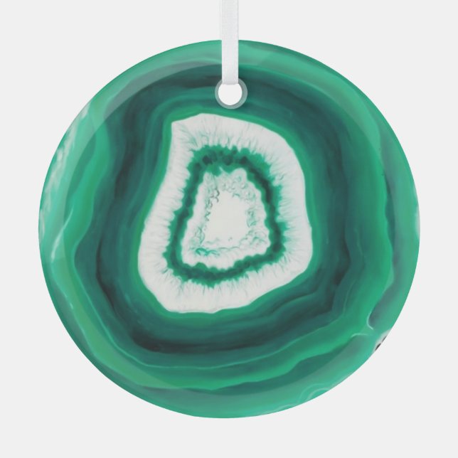 Faux Green Agate Glass Oraments Ornament (Front)