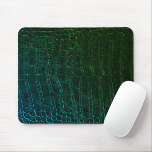 Faux Green Alligator Crocodile Leather Print Mouse Pad