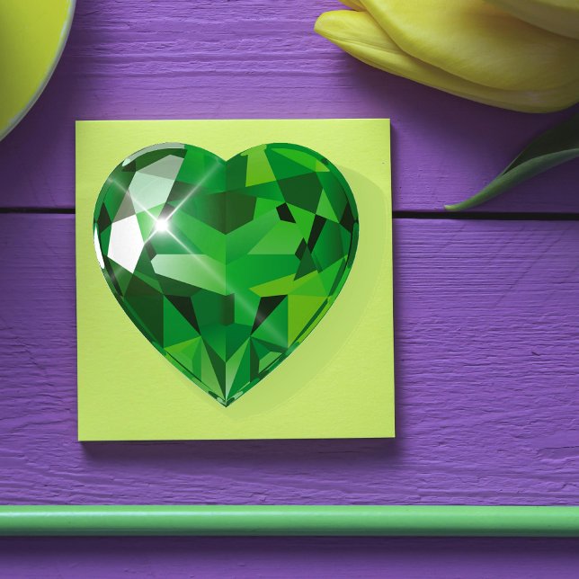 Faux Green Crystal Gem Emerald Heart Paperweight (Creator Uploaded)