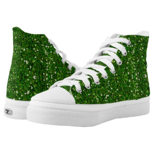 green glitter tennis shoes