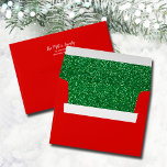 Faux Green Glitter Red Envelope<br><div class="desc">Printed with faux green glitter pattern on the inside,  and whatever color you choose on the outside (we chose red),  these envelopes are a great touch to add to our any of our invitations for any occasion.</div>