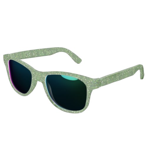 Faux Green Glitter Sunglasses