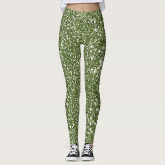 Faux Green Glitter Texture Look Design Leggings