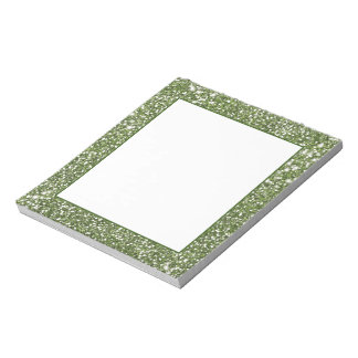 Faux Green Glitter Texture Look-like Design Notepad
