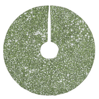 Faux Green Glitter Texture Look-like Graphic Brushed Polyester Tree Skirt