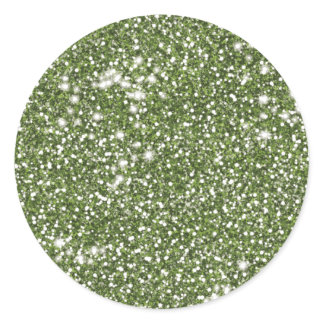 Faux Green Glitter Texture Look-like Graphic Classic Round Sticker