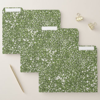 Faux Green Glitter Texture Look-like Graphic File Folder