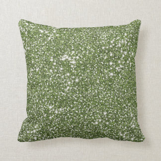 Faux Green Glitter Texture Look-like Graphic Throw Pillow