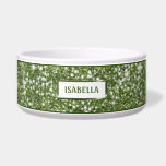 Faux Green Glitter Texture Look With Custom Name Bowl<br><div class="desc">Destei's digitally created green glitter texture design together with a personalizable text area for a name. PLEASE NOTICE: THERE IS NO REAL GLITTER ON THIS ITEM. THE DESIGN IS A DIGITAL IMAGE AND IT WILL BE PRINTED ON THE PRODUCT.</div>
