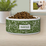 Faux Green Glitter Texture Look With Custom Name Bowl<br><div class="desc">Destei's digitally created green glitter texture design together with a personalizable text area for a name. PLEASE NOTICE: THERE IS NO REAL GLITTER ON THIS ITEM. THE DESIGN IS A DIGITAL IMAGE AND IT WILL BE PRINTED ON THE PRODUCT.</div>