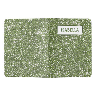 Faux Green Glitter Texture Look With Custom Name Extra Large Moleskine Notebook