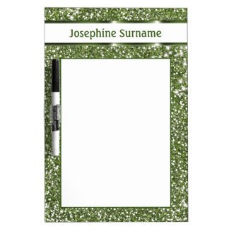 Faux Green Glitter Texture Look With Custom Text Dry Erase Board