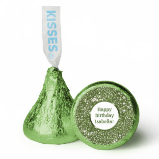 Faux Green Glitter Texture Look With Custom Text Hershey®'s Kisses®