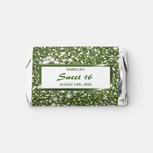 Faux Green Glitter Texture Look With Custom Text Hershey's Miniatures