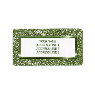 Faux Green Glitter Texture Look With Custom Text Label