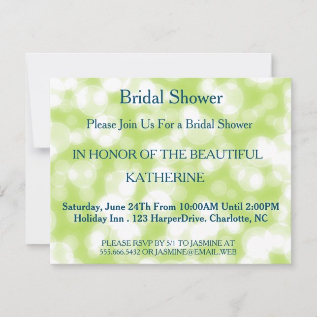 Faux Green Glittering Fab Confetti Sparkles Dots Invitation (Front)