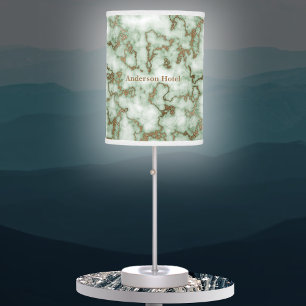 Faux Green Gold Marble - Elegant Table Lamp