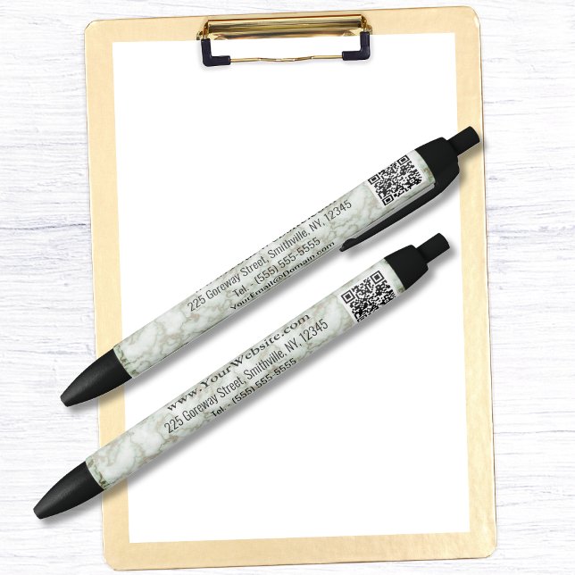 Faux Green Gold Marble Pen (Faux Green Gold Marble Black Ink Pen by Office Accessories Shop)