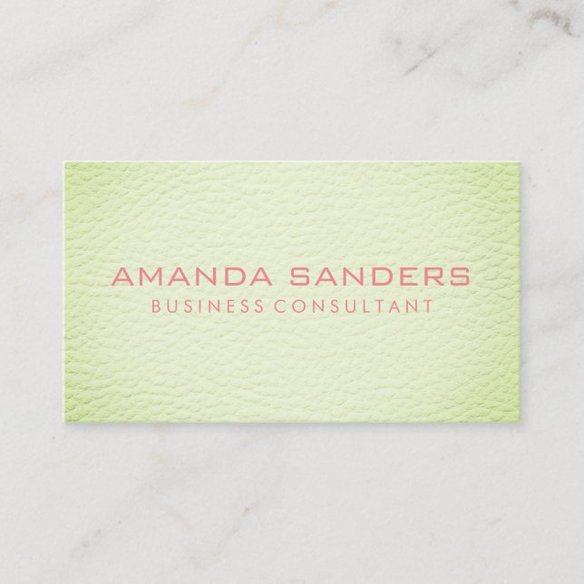 Faux Green Leather Business Card (Front)