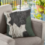 Faux Green Leather Cow Spotted Hide fur Throw Pillow<br><div class="desc">The fur and leather are printed images. This design may be personalized by choosing the Edit Design option. You may also transfer onto other items. Contact me at colorflowcreations@gmail.com or use the chat option at the top of the page if you wish to have this design on another product or...</div>