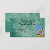 Faux Green Leather & Happy Horse Design Business Card (Front/Back)