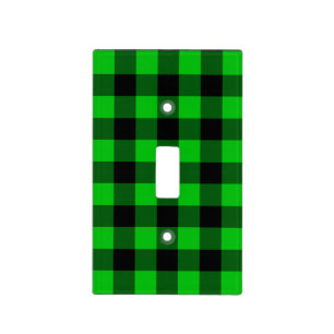 Faux Green Plaid Tartan Light Switch Cover